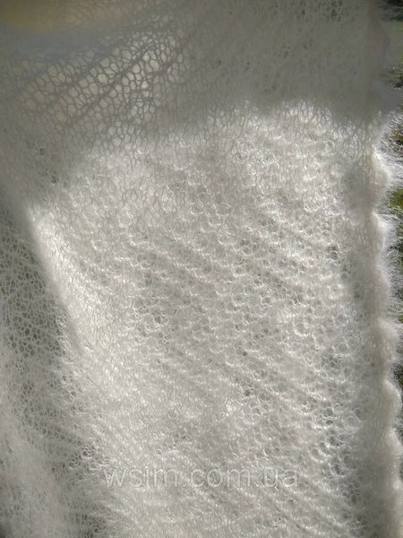Вязаный шерстяной платок из козьего пуха ручной работы белея 1484248549 фото